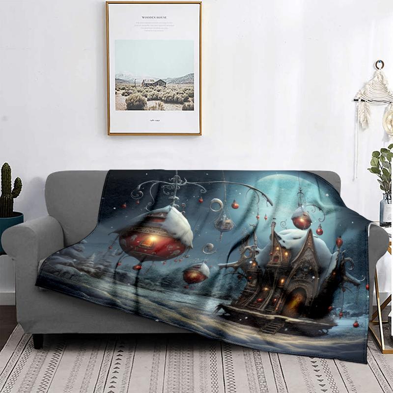 Home Decoration Plush Throw Sofa Blanket Bedspread Bed Fluffy Soft Blankets Decor Plaid Modern Halloween Merry Christmas Winter
