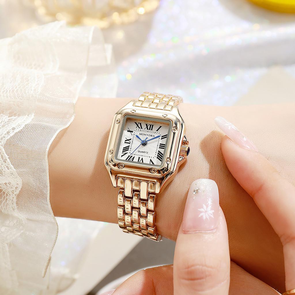 Semplice Orologio al Quarzo da Donna alla Moda con Quadrante Decorativo per Uso Casual