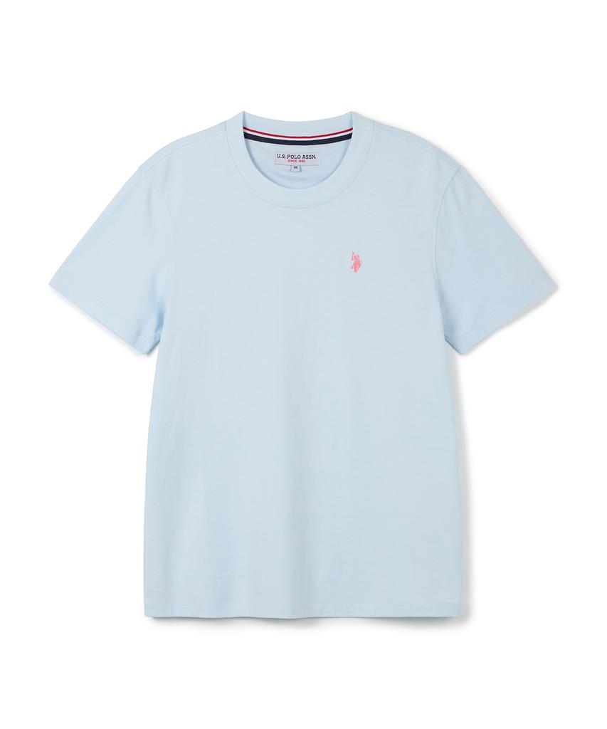 USPOLOASSN Cotton Short Sleeve Round Neck T-Shirt_Sky Blue