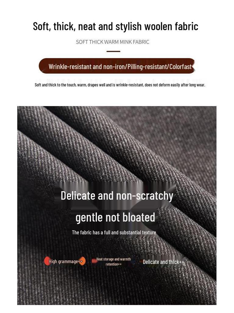 Women's High-Waist Wool Pleated A-Line Skirt - Autumn/Winter Mid-Length Swing Skirt