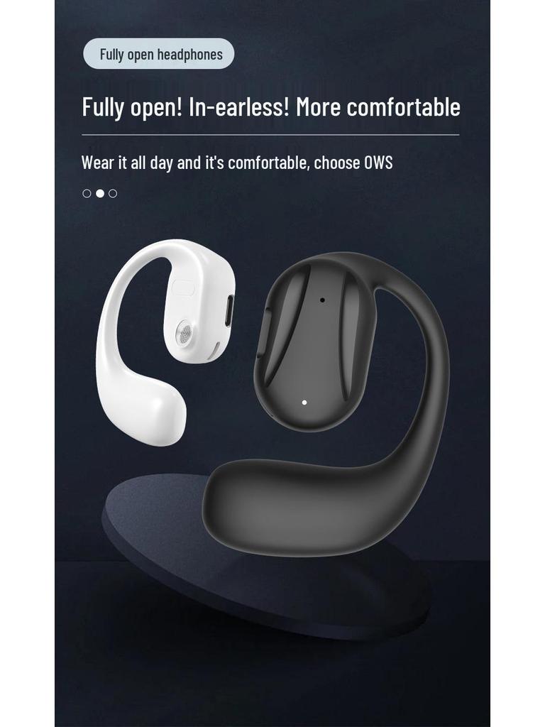 In-Ear Bone Conduction Wireless Bluetooth Headphones: Sweatproof, Ultra-Long Battery, for Running & Sports, Compatible with Apple & Android.