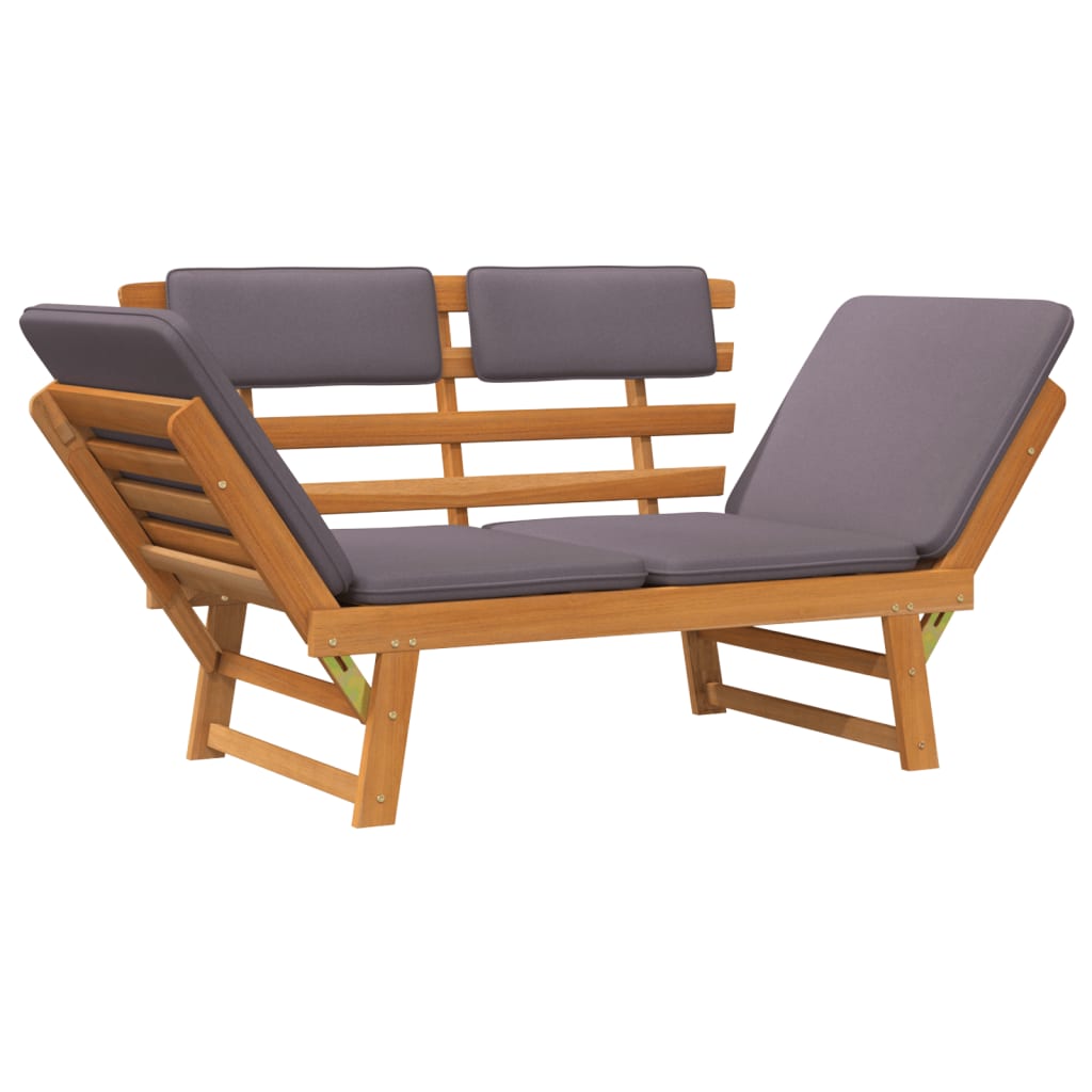 Patio Chairs 2 In 1 Garden Daybed With Cushion 190 Cm Solid Acacia Wood