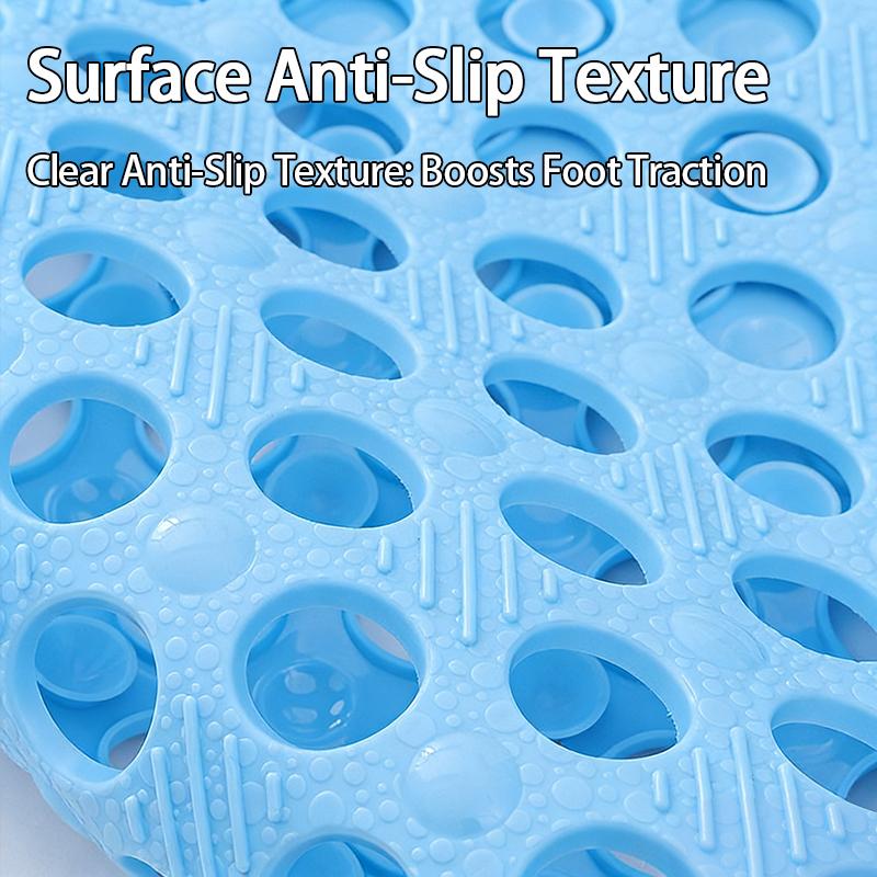 1pc Anti-slip Shower Cabin Mat 43x75cm Diatomite Bath Mat Bathroom Non-Slip Mat with Suction Cup Quick Drain YSFHD02