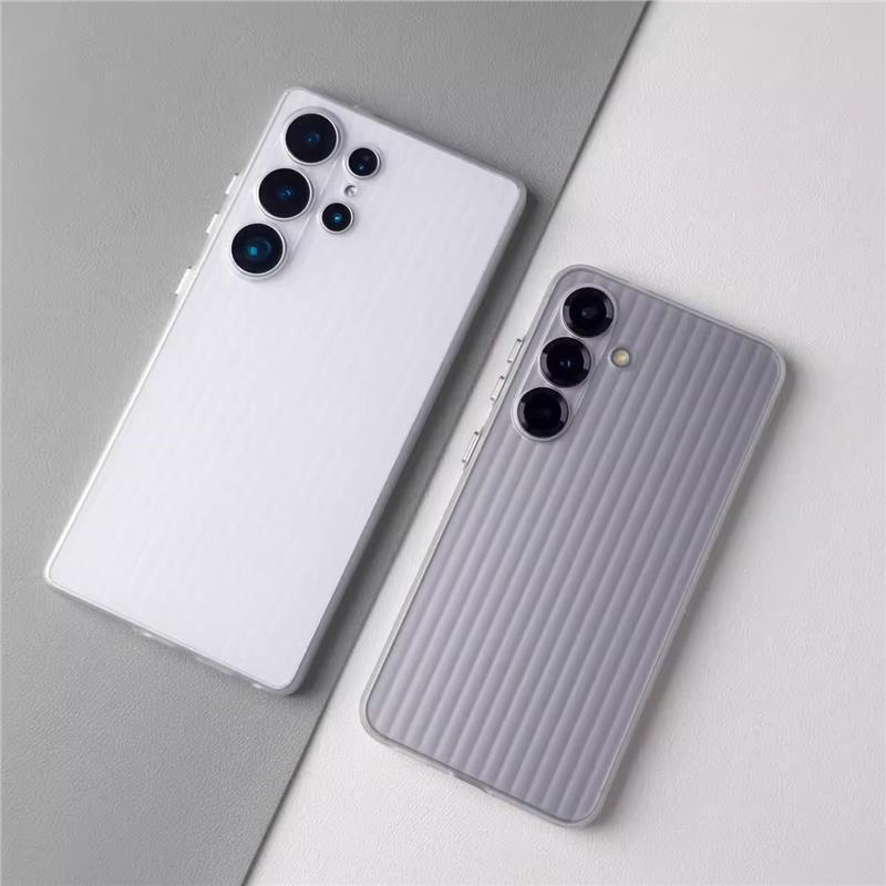 Applicable to Samsung s25 mobile phone case s25Ultra ice matte white matte hard case s24Ultra luggage stripe