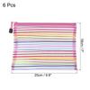 6Pcs A5/B6 Mesh Zipper Pouch Rainbow Color File Bags Colorful Nylon Mesh Document Bag Multipurpose Travel Bags File Organizer