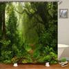 Forest Natural Scenery Shower Curtains 3d Printing Bath Curtains Polyester Washable Fabric With Hooks Home Decorative Screen