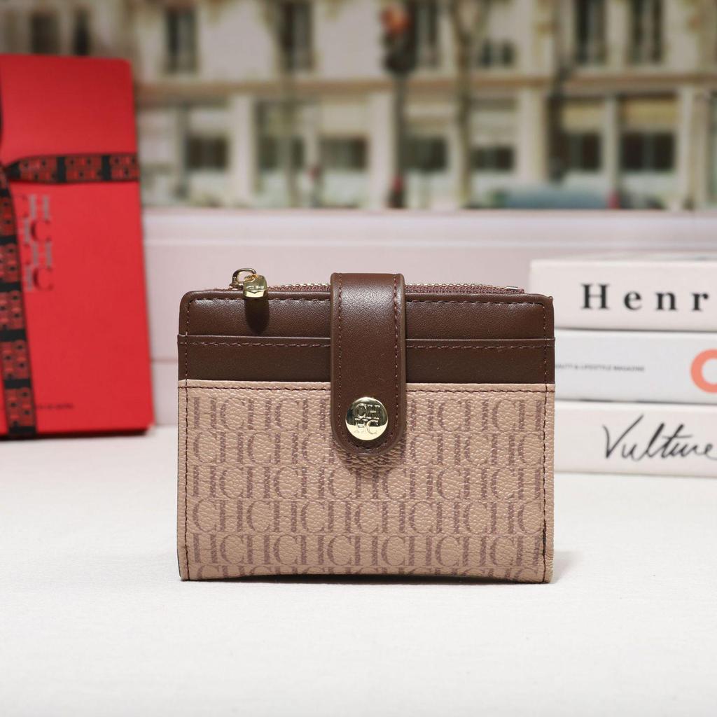 CHHC Mini-Münzbörse für Damen 2024 - Stilvolles kurzes Portemonnaie mit Kartenhalter für Briefe, Nischen-Design und INS-Stil