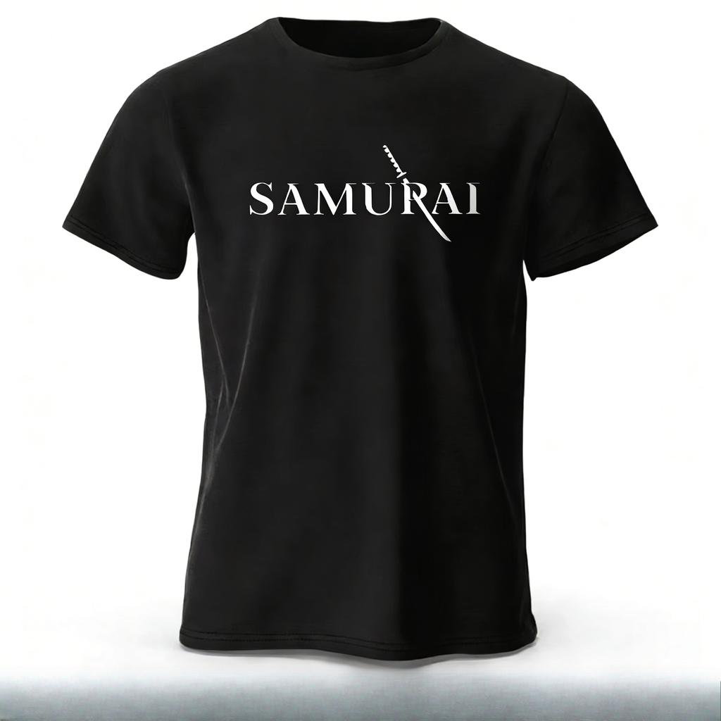 Samurai Sword Sharp Printed Mens TShirt 100 Cotton Oversized Martial Arts Fashion Graphic Tees for Women Tops Tees Streetwear