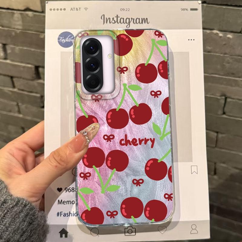 Summer Red Fruit Girls Case For Samsung Galaxy A56 A16 A26 A36 A06 A55 A35 A25 A15 A12 A32 A54 S24 S25 S22 S23 FE Fundas Cover
