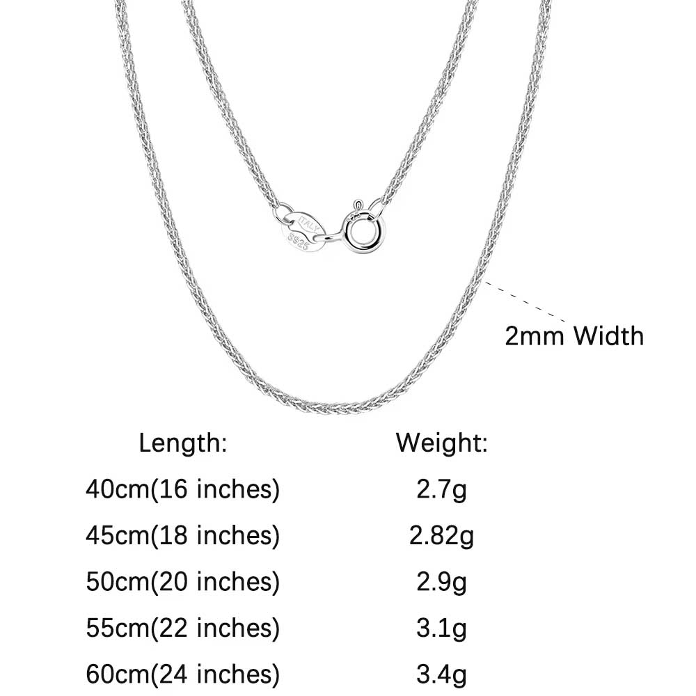 Rinntin 925 Silver Italian Handmade 1.2mm Chopin Chain Necklace for Women Fashion Simple Basic Neck Chain Jewelry SC53