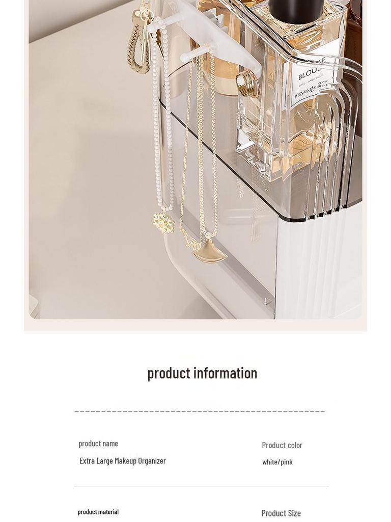 Custom Luxury Transparent Skincare Organizer Box – Large Capacity, Dustproof Design