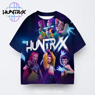 Kpop Dämonenjäger Sommer Kinder 3D Cartoon Kurzarm Lässig Mode Jungen Mädchen T-Shirt Anime Kleidung