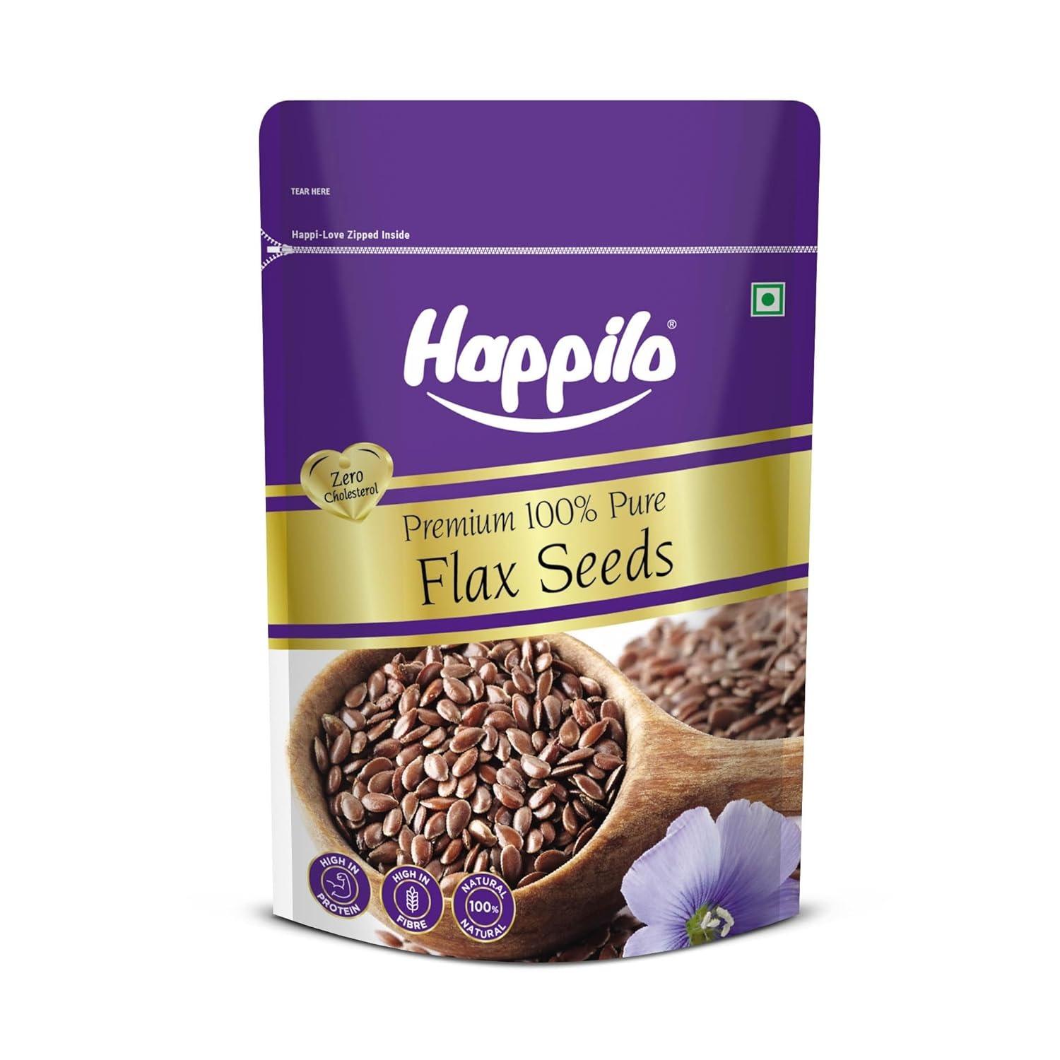 Семена льна (250 г), Premium 100% Pure Flax Seeds,  Happilo