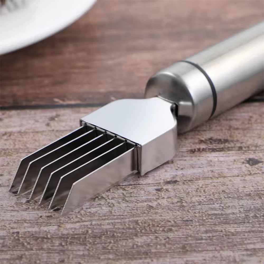 YUHENGCT Green Onion White Onion Julienne Vegetable Chili Pepper Julienne Stainless Steel Kitchen Onion Perforation Commercial Convenient Accessory