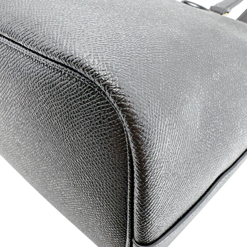 COACH Cross grain gallery tote Tote Bag leather black Women CH285 Used