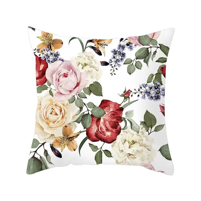 Printed Polyester Square Throw Pillow Cushion Cover Car Sofa Office Chair Simple Home Decoration