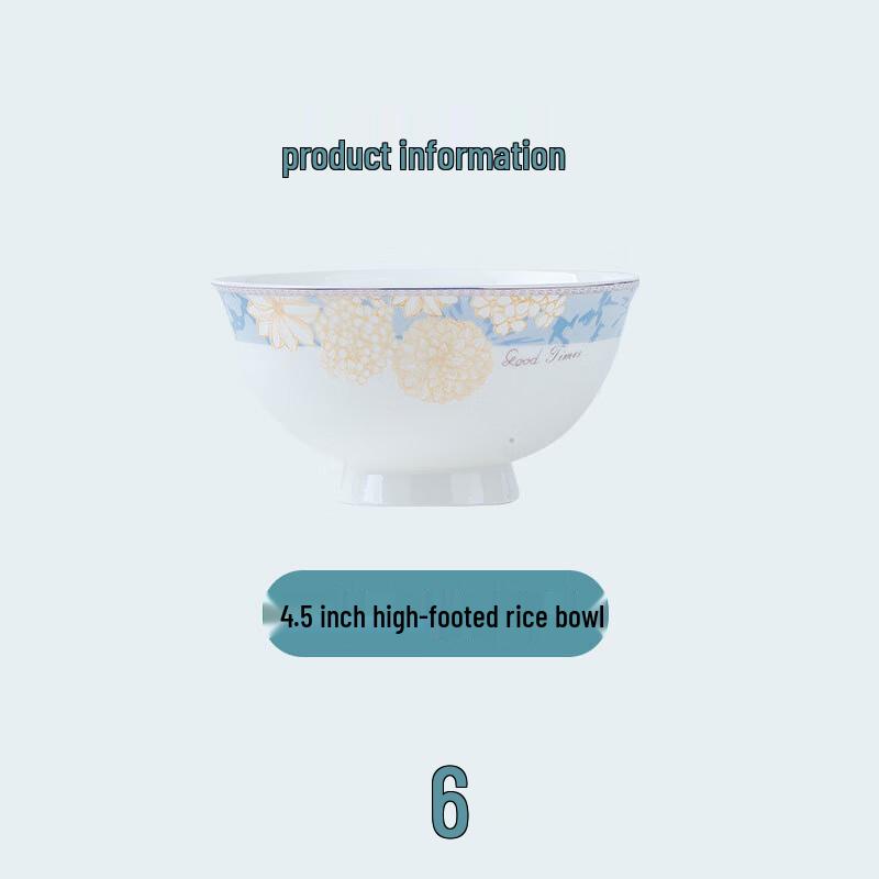 Juns 17LB Nordic Ceramic Dinnerware Collection 4.5-inch High-Foot Bowl (Set of 6)