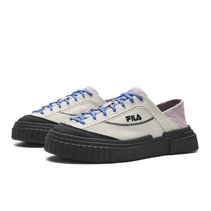 FILA MILANO Breathable Lightweight Low top Canvas Shoes Women's Streptopelia Yellow/Light Purple F12W622309FTL