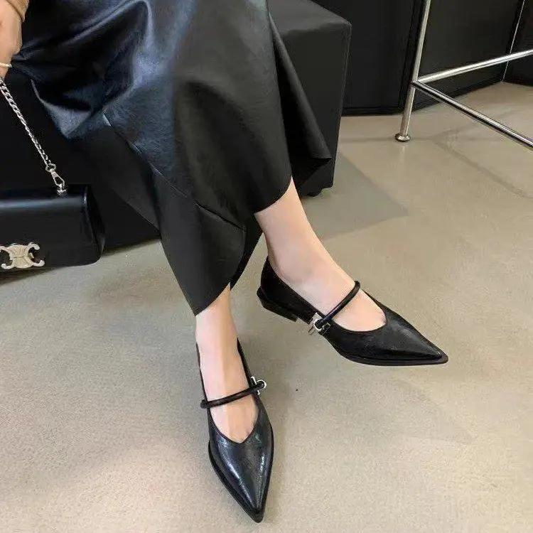 

Fashion Women s Shoes Moccasins Low Heel Elegant Square Heels Pointed Toe Ladies Pumps Korean Style High Quality Young Popular Non Slip 40
