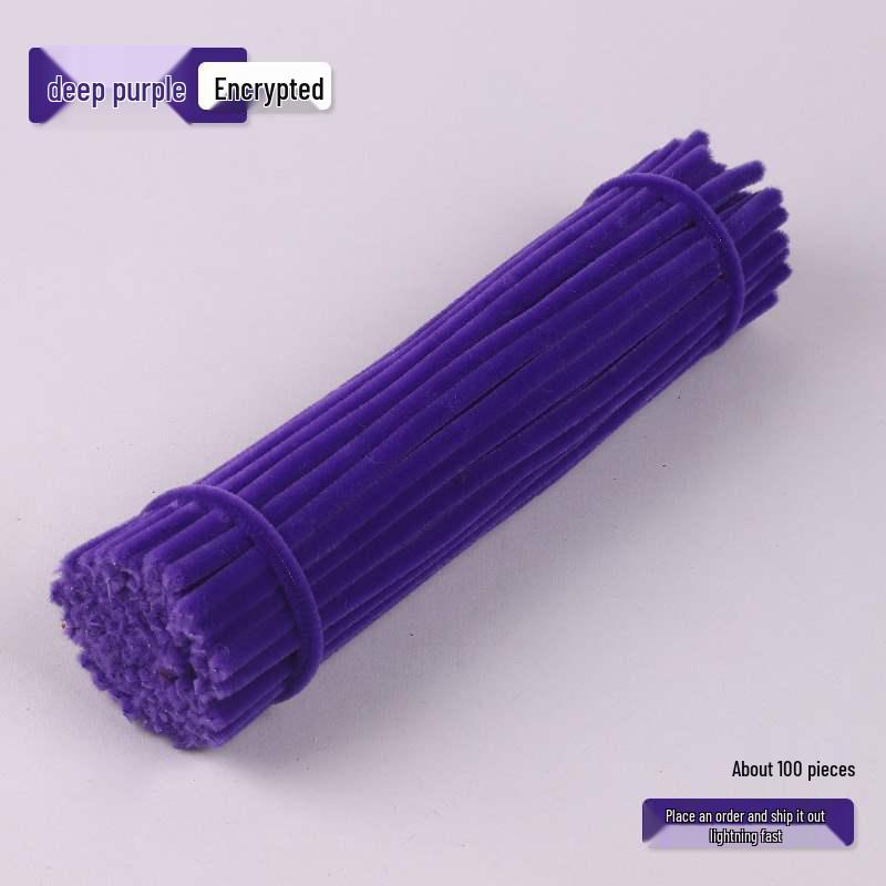 Encrypted Pipe Cleaners: Dense, Thickened 8mm White Strips with Mixed Colors for Handmade DIY Bouquets