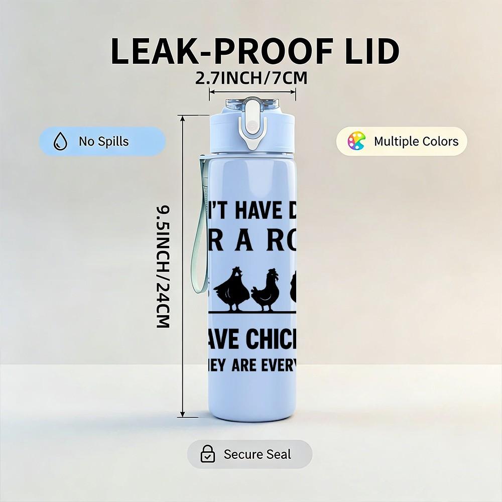 1PC I Don't Have Ducks In A Row Quote 750ml Color Plastic Sports Water Bottle Leakproof Flip Straw Lid Suitable for Sports Office Home Use