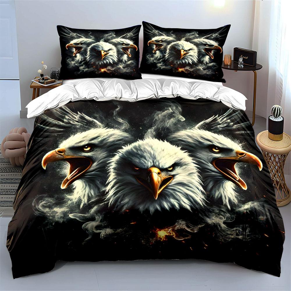 Fierce Eagle Trio For Power Exquisite Three-Piece Bedding Set Gift For Kids And Adults