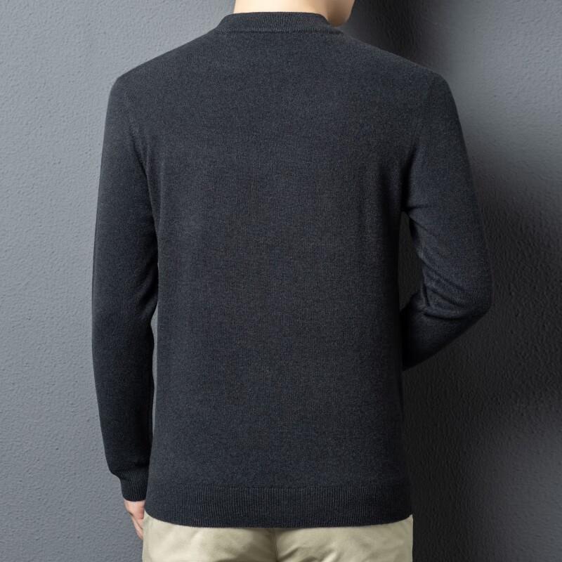 FENGXUN Men's Mock Neck 90% Wool Cashmere Blend Sweater FXT6431
