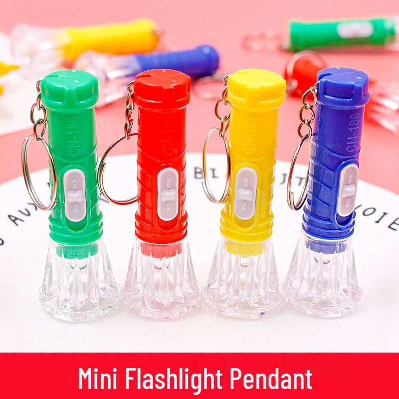 Transparent Mini Flashlight Keychain Pendant - Portable Outdoor Luminous Torch Gift