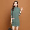 Half Turtleneck Solid-color Knitted Sweater for Women Thickened Sweater Loose Mid-length Pullover Autumn and Winter