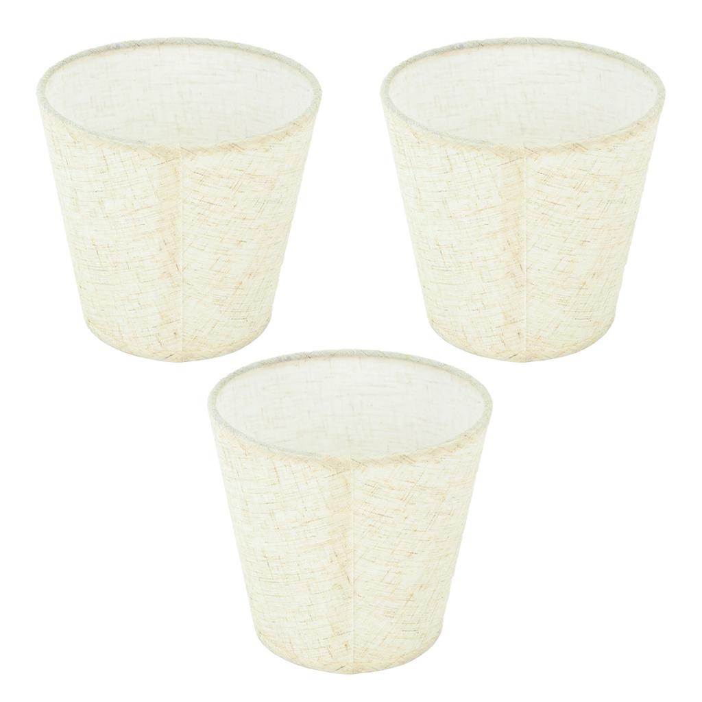3Pcs Lampshades Hand Crafted Natural Linen Stylish Dustproof Barrel Chandelier Shades For Table Lamps and Floor Light