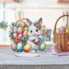 5D DIY Diamond Art Tabletop Decorations Acrylic Special Shape Easter Egg Pomeranian Desktop Diamond Art Kits for Beginners 24CM