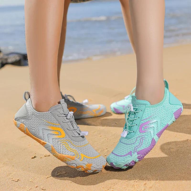 Women Men Aqua Shoes Five Fingers Upstream Wading Barefoot Outdoor Swimming Surfing Water Shoes Beach Sports Gym Sneakers Unisex