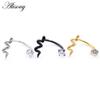 Alisouy 1PC Wąż Cyrkonia CZ Stal nierdzewna Zakrzywione Podkowa Wargi Labret Pierścienie Snug Daith Helix Kolczyki Piercing Body Jewelry