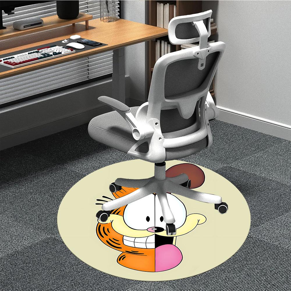 

1pc Garfield Cat Office Round Area Rug, Under Office Chairs Bedroom Living Room Home Decor, Room Decoa1016139 80cm by 80cm