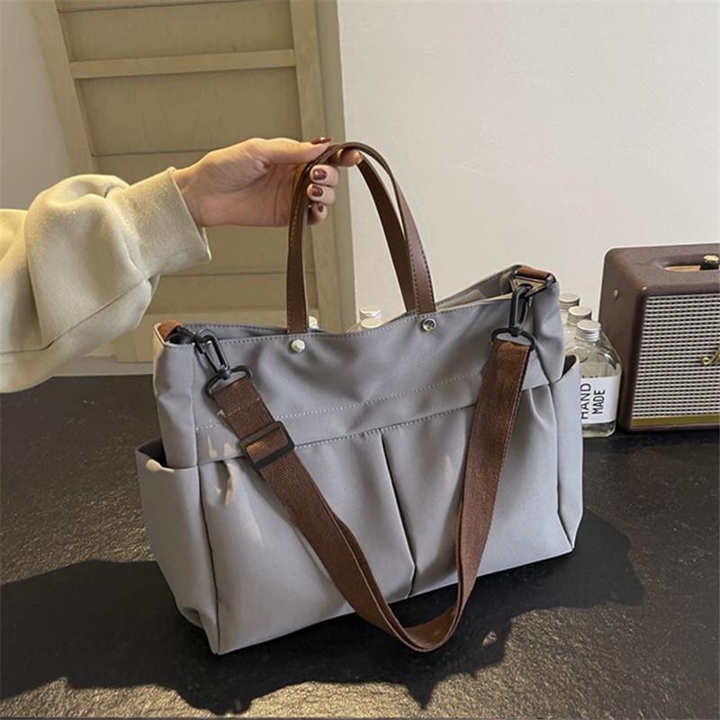 Ruime Nylon Tote Bag voor Dames - Stijlvolle Schouder Crossbody Tas voor Reizen Fitness Winkelen gray