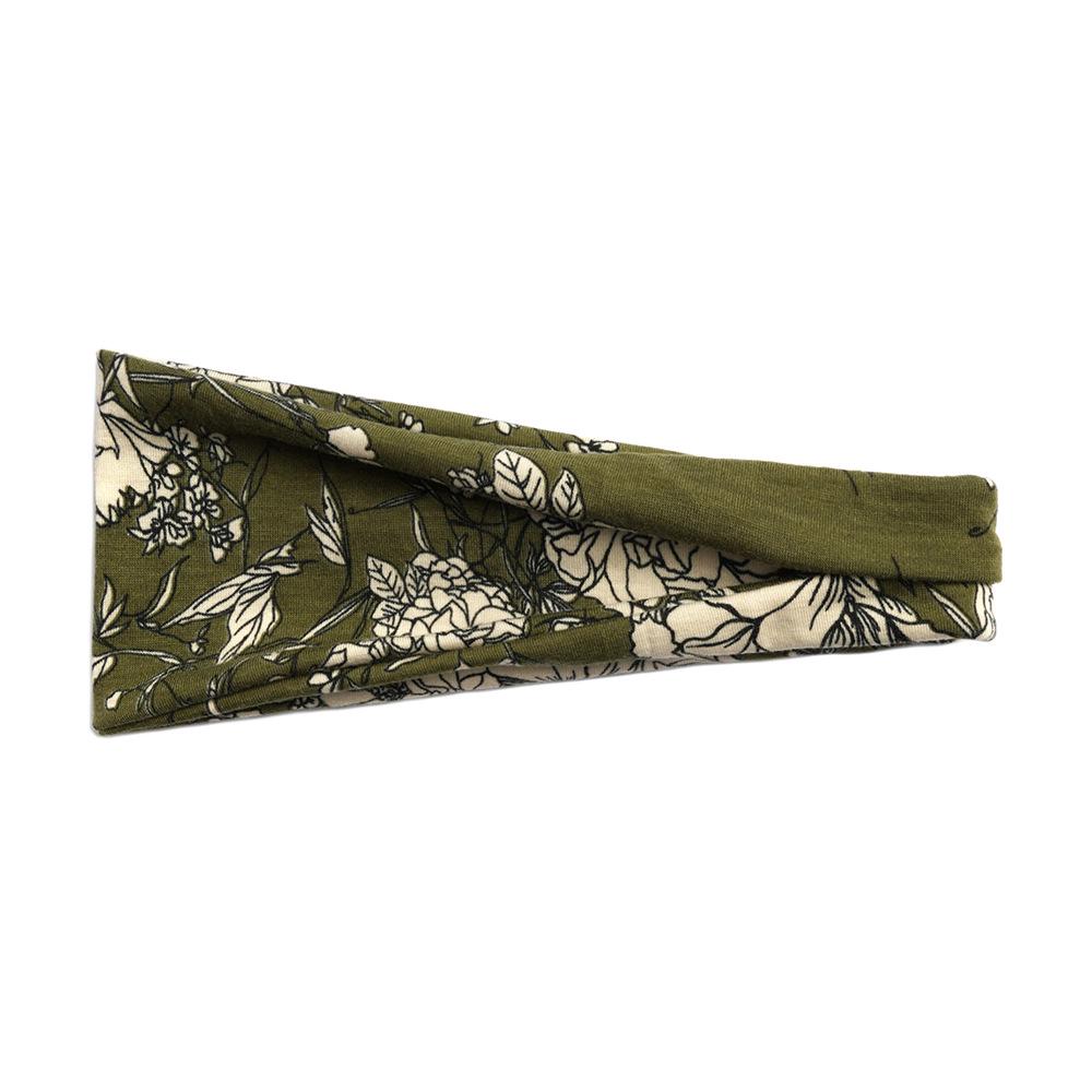 Dámská sportovní jógová pot absorbující čelenka - Široký okraj, Tištěný design, Vlasový doplněk