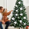 Weihnachtsschneebälle, weißes Fell, Pompom, Haarbälle für Weihnachtsbaum-Anhänger, Kinderspielzeugbälle für drinnen und draußen, Spielzeug für Partys, Dekoration, Requisiten