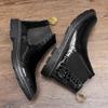 New Retro Leather Boots Men Chelsea Boot Handmade Winter Shoes Casual Comfortable Ankle Boots Waterproof Boots Crocodile Pattern