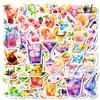 50 Beautiful Watercolor Series Of Various Cocktail Drinks Graffiti Stickers Waterproof Stickers