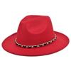 Chain woolen british retro jazz hat large brimmed hat woolen ancient large brimmed hat black hat