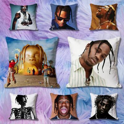TTravis SScott Singer Pillow Cases for Bedroom Living Room Sofa Home Decor Polyester Cushion Cover with Zipper