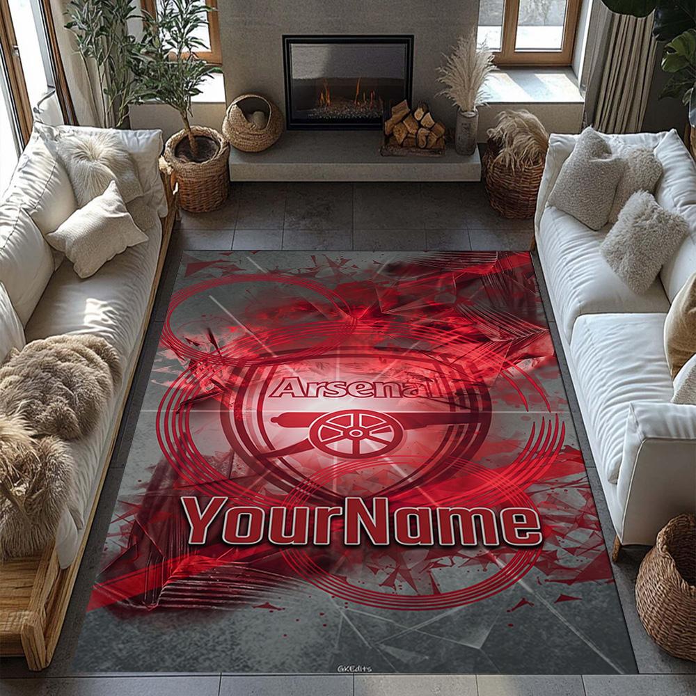 Arsenal Customize Text Carpet Suitable for Bedrooms Entryway Balcony Decorate room Anti-slip Rug Office home decor Best for Christmas