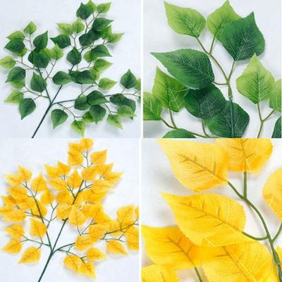 Color Verde Árbol Banyan Hojas Nuevo 10 Estilos Ramas de Plástico Hojas Falsas Decoración del Hogar