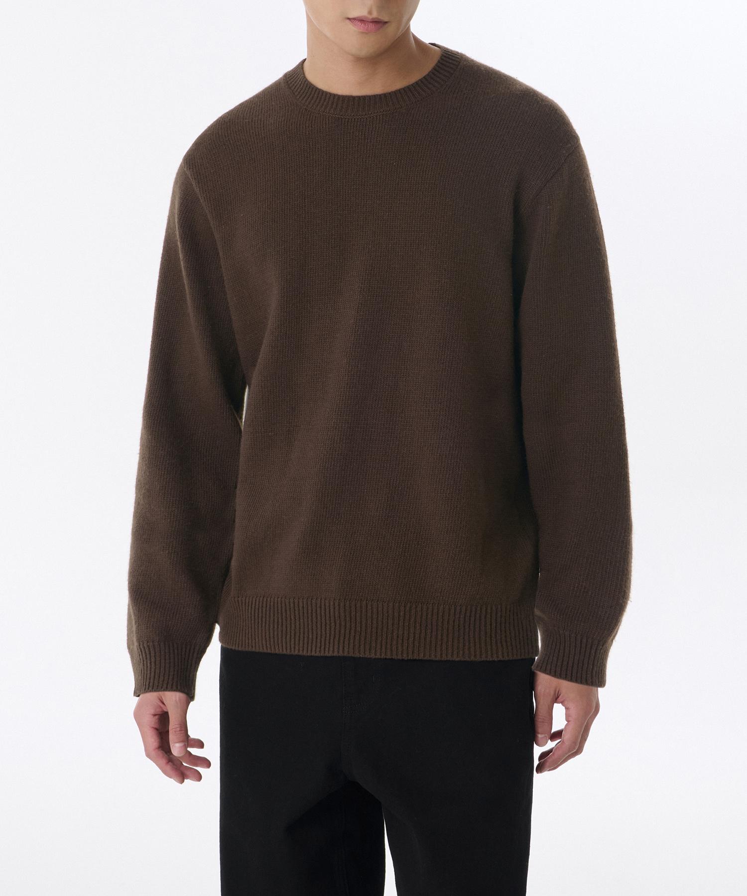 Musinsa Standard Essential Crew Neck Knit [Brown] Brown/S