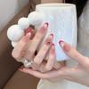 Ks Nail Art Wearable Nails Short Style 2026 New Model High-End Super Popular Cat Eye Handmade High-Quality Nude Color Stunning Nail Pieces