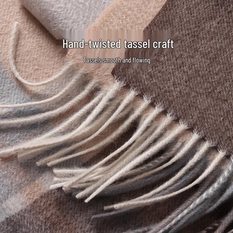 Hengyuanxiang Women's Cashmere Blend Plaid Scarf