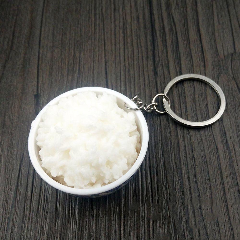 Buckle Bowl Mini Food Keychain Simulation Key Ring Chinese Food