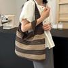 Yogodlns Gewebte Damen-Schultertaschen Damen Streifen Designer Gestrickte Zopf-Handtaschen Tragetasche Sommer Strand Shopper Geldbörsen