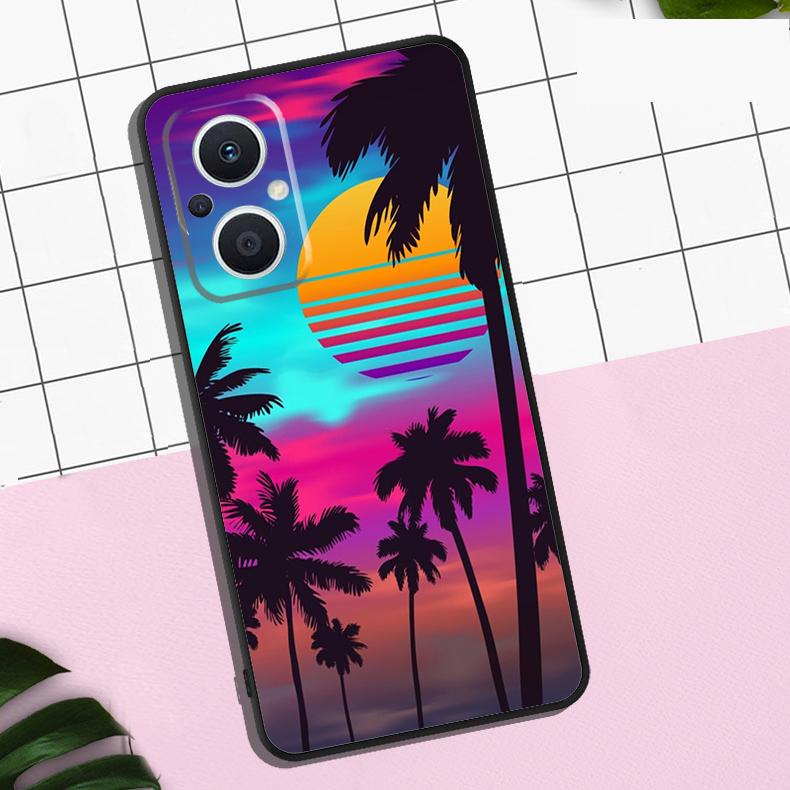 Synthwave Retro 80s Neon Case For OPPO Reno 13F 12F 11F 8T 7 8 10 11 12 13 Pro OPPO Find X8 X6 Pro X3 X5 Lite Cover