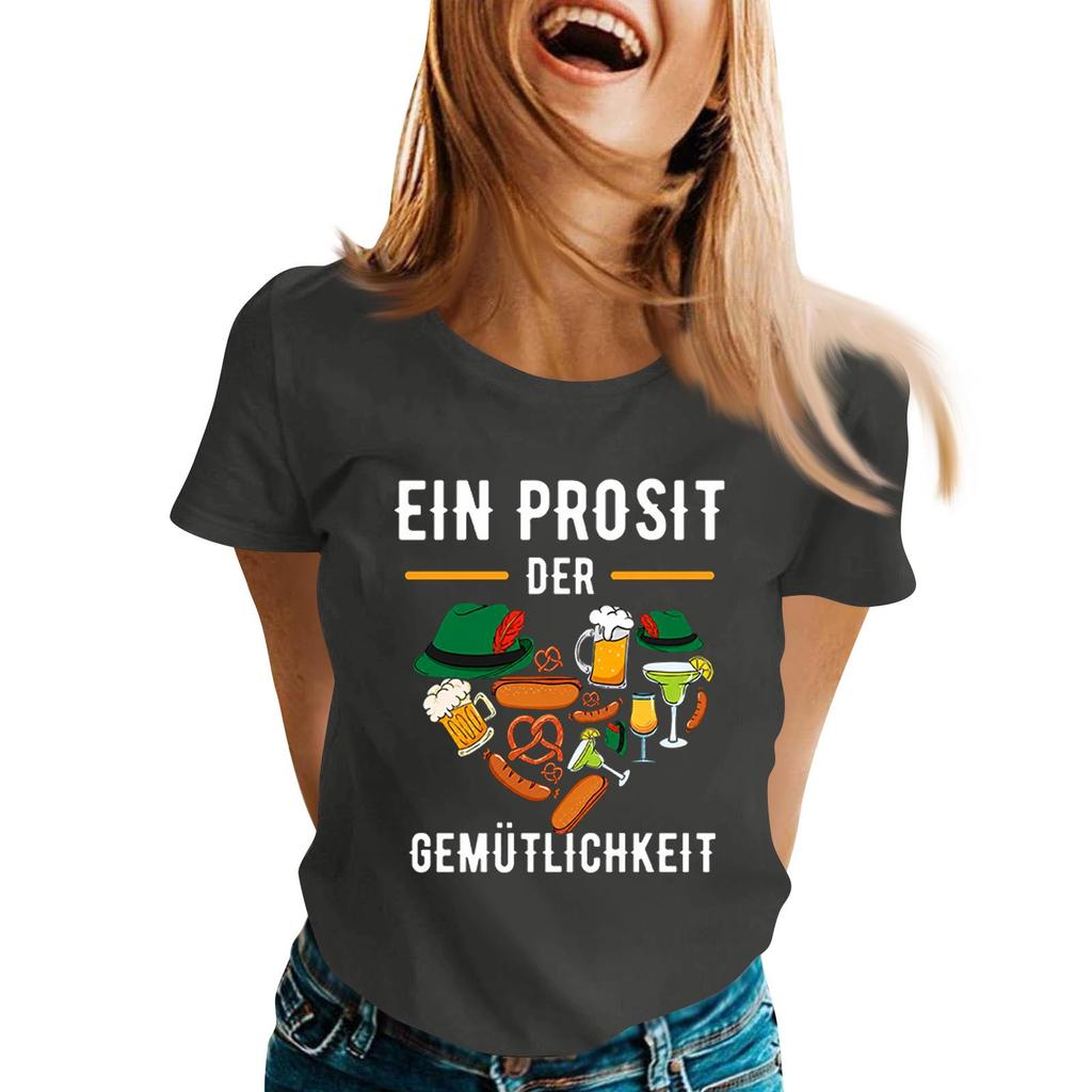 Fashion Casual Unisex Letter Print T-Shirt with Festival Graphic Design - Short Sleeve Round Neck Tee for Men and Women